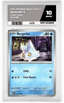 2026 POKEMON MEGA EVOLUTION CHAOS RISING #023/086 Bergmite MPE 10 GEM/MT — graded card up for auction