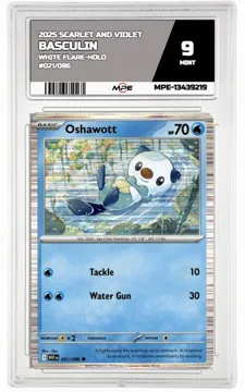 2025 SCARLET AND VIOLET WHITE FLARE-HOLO #021/086 Basculin MPE 9 MINT — graded card up for auction
