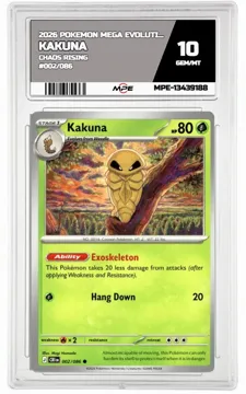 2026 POKEMON MEGA EVOLUTION CHAOS RISING #002/086 Kakuna MPE 10 GEM/MT — graded card up for auction