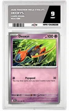 2026 POKEMON MEGA EVOLUTION CHAOS RISING #034/086 Deoxys MPE 9 MINT — graded card up for auction