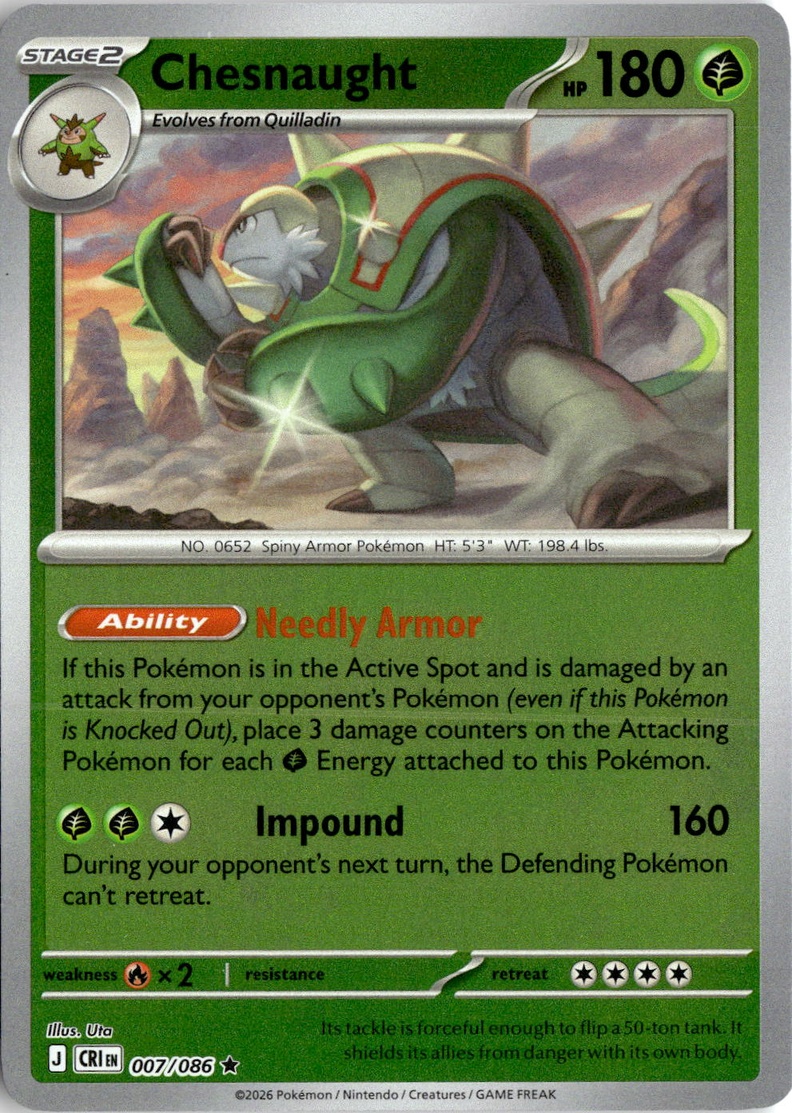 2026 Pokemon Mega Evolution Chesnaught graded slab