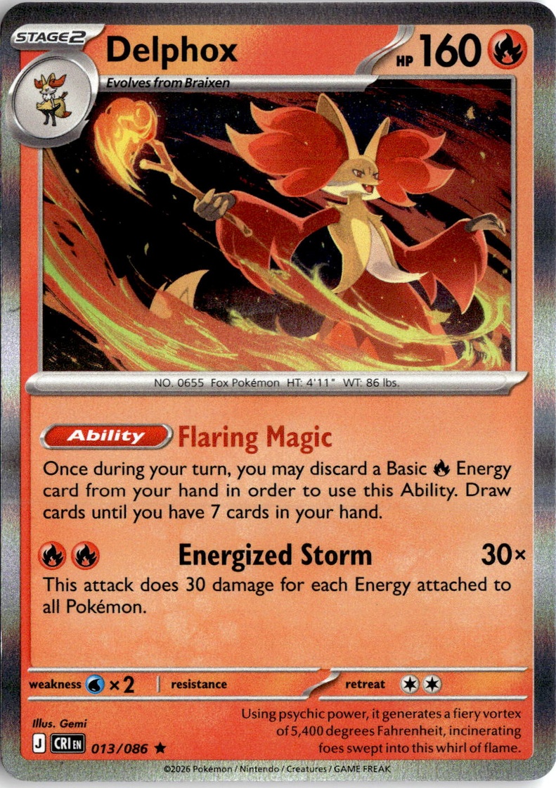 2026 Pokemon Mega Evolution Delphox graded slab