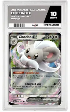 2026 POKEMON MEGA EVOLUTION CHAOS RISING-HOLO #073/086 CinccinoEX MPE 10 GEM/MT — graded card up for auction