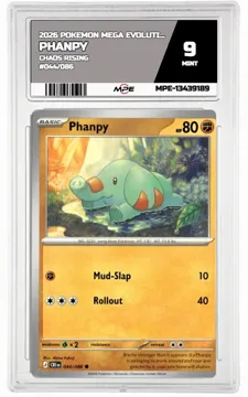 2026 POKEMON MEGA EVOLUTION CHAOS RISING #044/086 PHANPY MPE 9 MINT — graded card up for auction