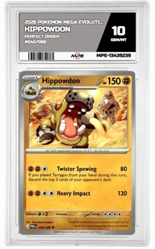 2026 POKEMON MEGA EVOLUTION PERFECT ORDER #040/088 Hippowdon MPE 10 GEM/MT — graded card up for auction