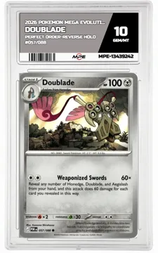 2026 POKEMON MEGA EVOLUTION PERFECT ORDER-REV HOLO #057/088 Doublade MPE 10 GEM/MT — graded card up for auction