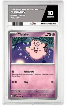 2026 POKEMON MEGA EVOLUTION PERFECT ORDER #030/088 Clefairy MPE 10 GEM/MT — graded card up for auction