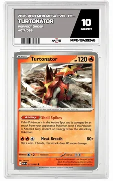 2026 POKEMON MEGA EVOLUTION PERFECT ORDER #017/088 Turtonator MPE 10 GEM/MT — graded card up for auction