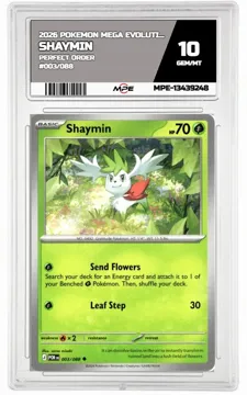 2026 POKEMON MEGA EVOLUTION PERFECT ORDER #003/088 Shaymin MPE 10 GEM/MT — graded card up for auction