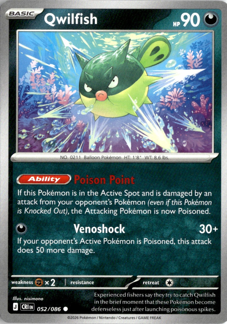 2026 Pokemon Mega Evolution Qwilfish graded slab
