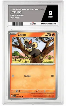 2026 POKEMON MEGA EVOLUTION CHAOS RISING #014/086 Litleo MPE 9 MINT — graded card up for auction