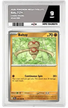2026 POKEMON MEGA EVOLUTION CHAOS RISING #046/086 Baltoy MPE 9 MINT — graded card up for auction