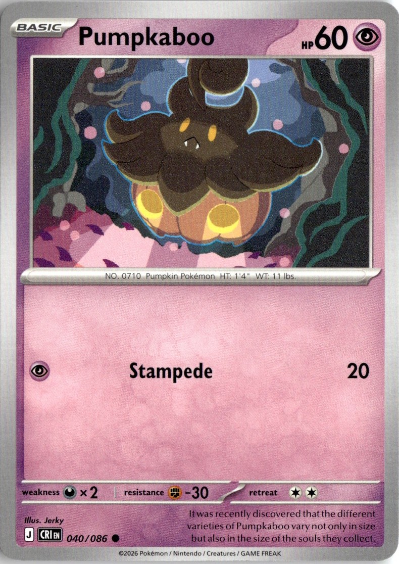 2026 Pokemon Mega Evolution Pumpkaboo graded slab