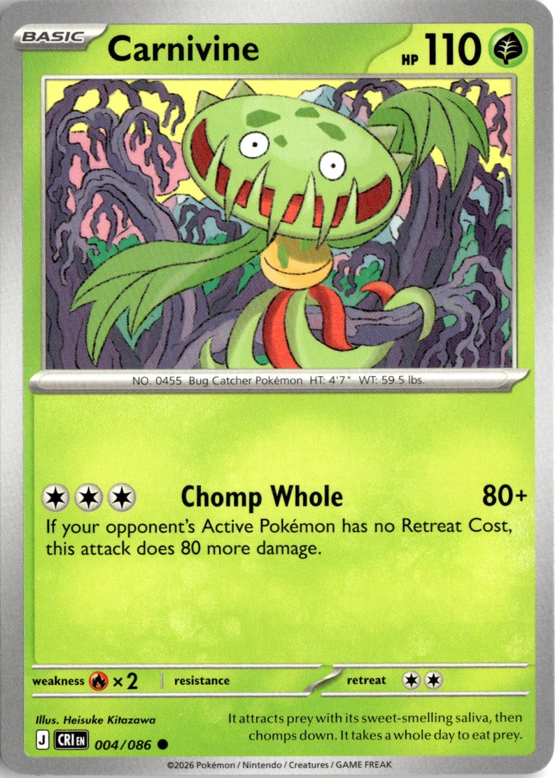 2026 Pokemon Mega Evolution Carnivine graded slab