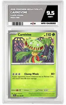 2026 POKEMON MEGA EVOLUTION CHAOS RISING #004/086 Carnivine MPE 9.5 MINT+ — graded card up for auction