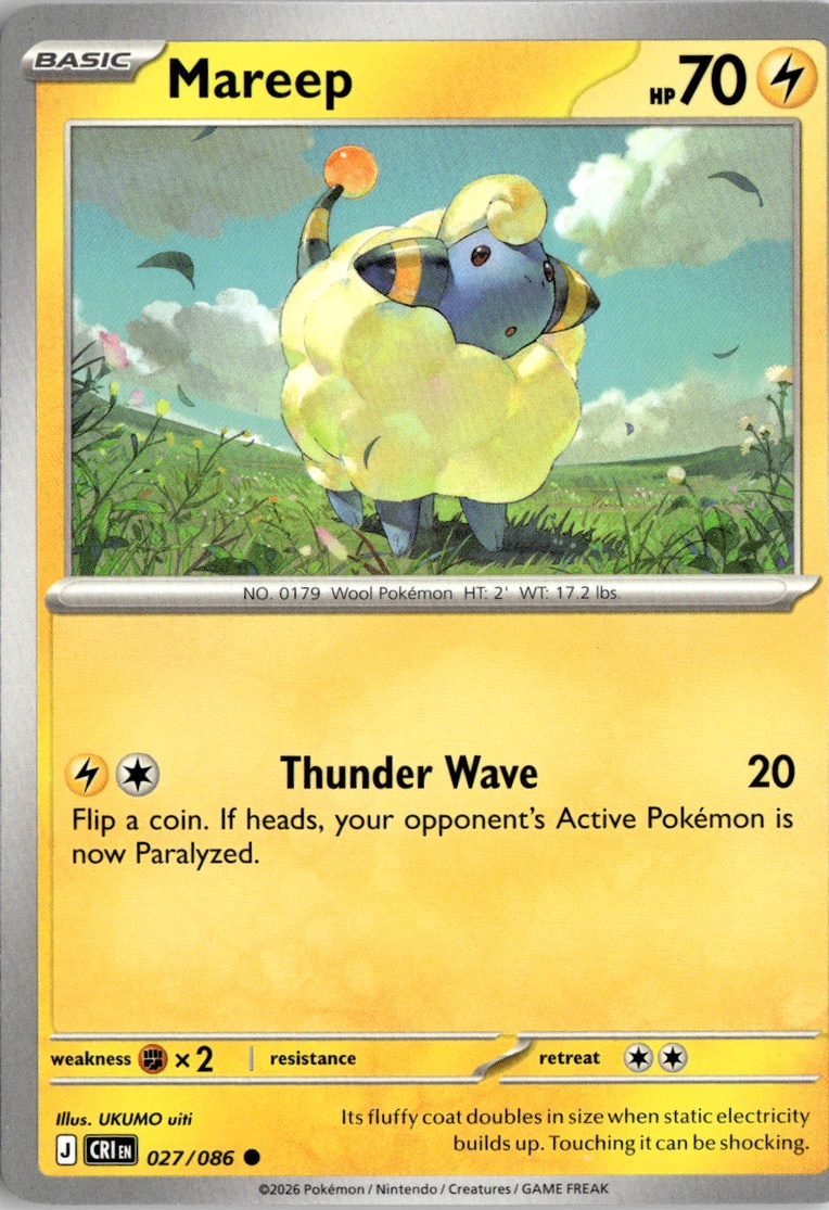 2026 Pokemon Mega Evolution Mareep graded slab