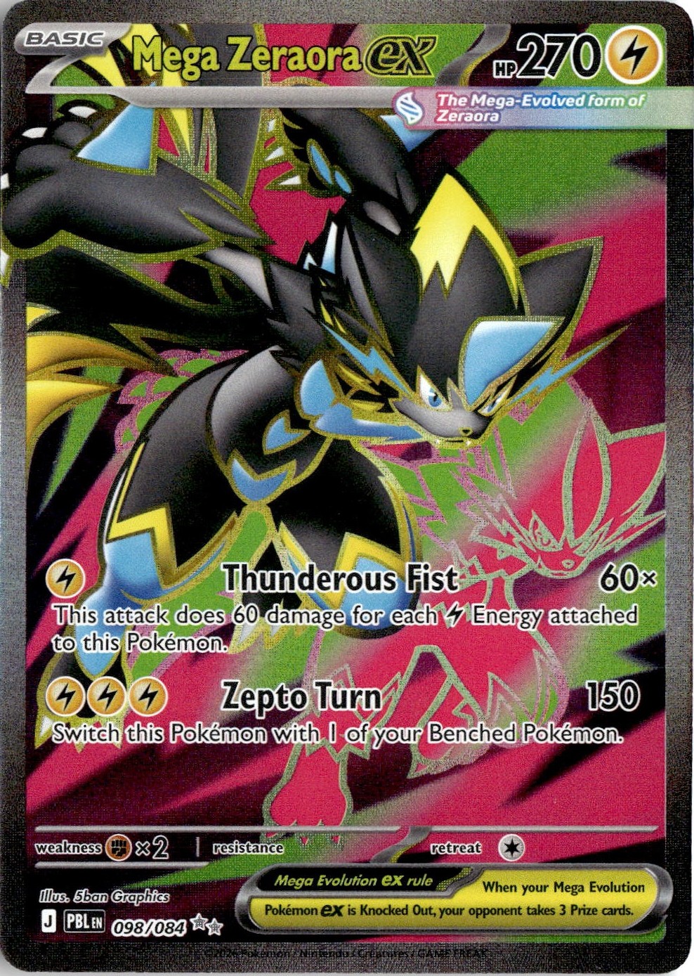 2026 Pokemon Mega Evolution Mega Zeraora EX graded slab