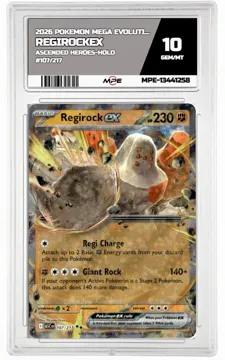 2026 POKEMON MEGA EVOLUTION ASCENDED HEROES-HOLO #107/217 RegirockEX MPE 10 GEM/MT — graded card up for auction