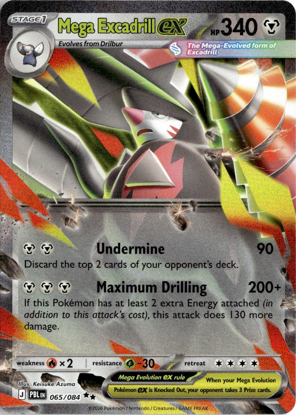 2026 Pokemon Mega Evolution Mega Excadrill EX graded slab