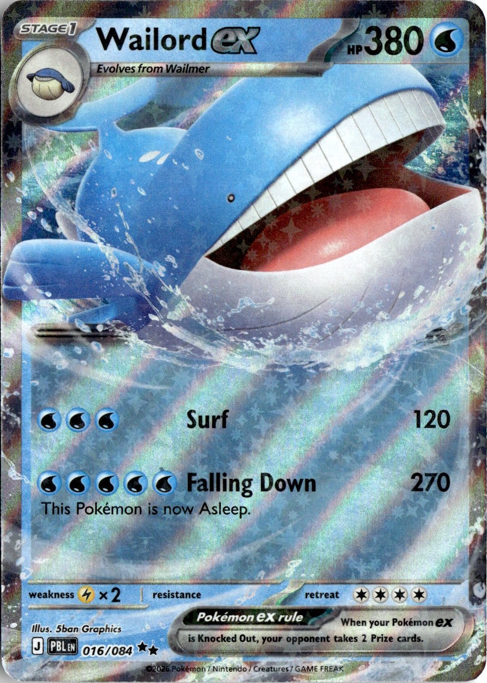Wailord EX graded slab