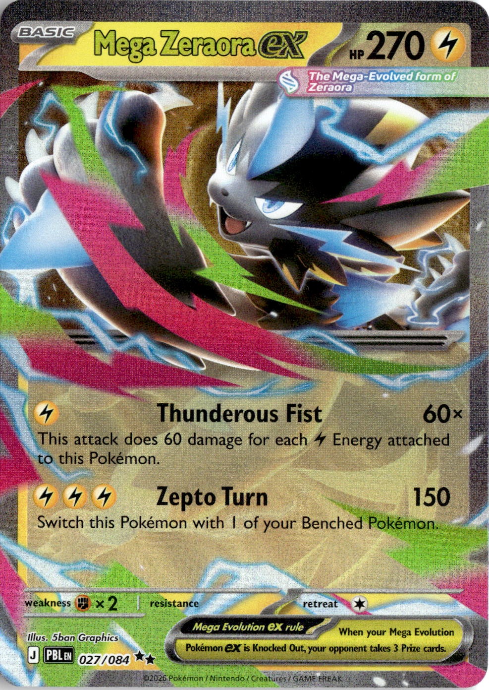 Mega Zeraora EX graded slab