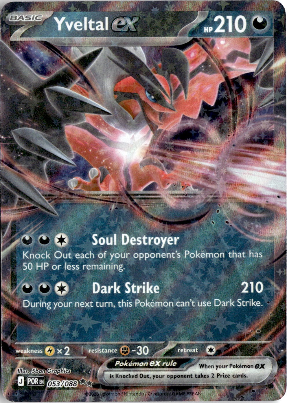 2026 Pokemon Mega Evolution Yveltal EX graded slab