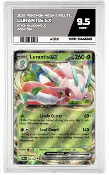 2026 POKEMON MEGA EVOLUTION PITCH BLACK-HOLO #004/084 Lurantis EX MPE 9.5 MINT+ — graded card up for auction
