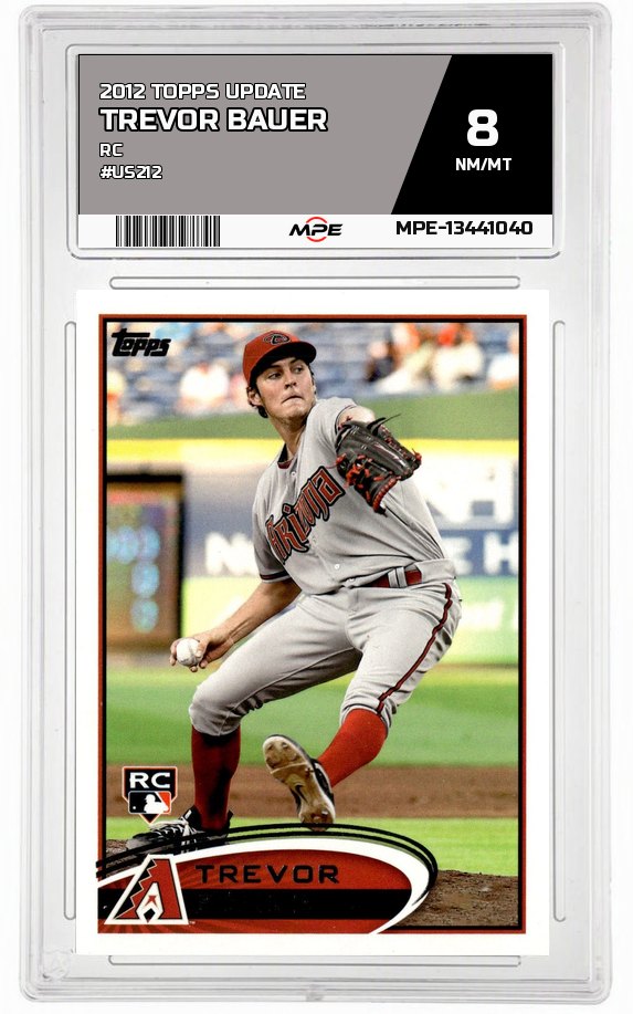 2012 TOPPS UPDATE RC #US212 TREVOR BAUER MPE 8 NM/MT — graded card auctioned from the MPE vault