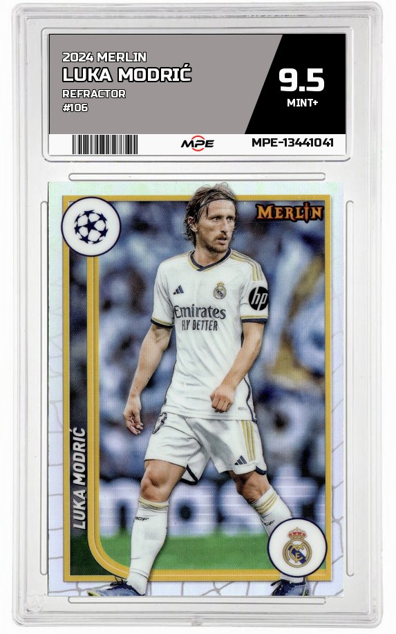 2024 MERLIN REFRACTOR #106 LUKA MODRIĆ MPE 9.5 MINT+ — graded card auctioned from the MPE vault