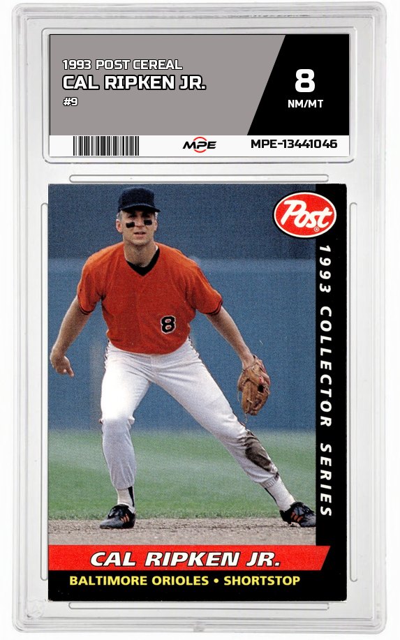 1993 POST CEREAL #9 CAL RIPKEN JR. MPE 8 NM/MT — graded card auctioned from the MPE vault