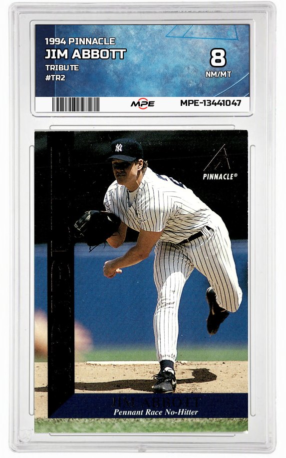 1994 PINNACLE TRIBUTE #TR2 JIM ABBOTT MPE 8 NM/MT — graded card up for auction
