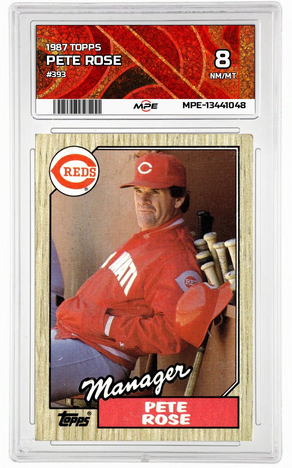 1987 TOPPS #393 PETE ROSE MPE 8 NM/MT — graded card up for auction