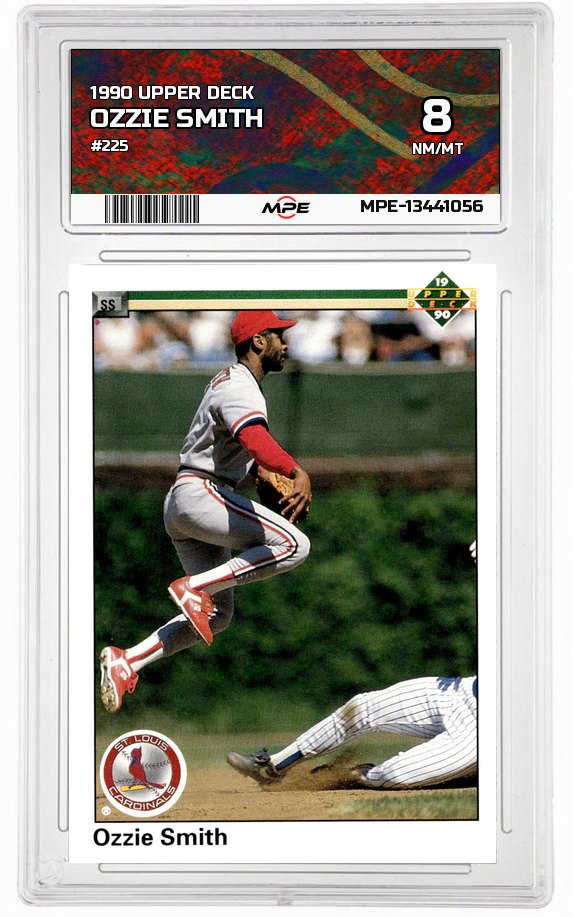1990 UPPER DECK #225 OZZIE SMITH MPE 8 NM/MT — graded card up for auction