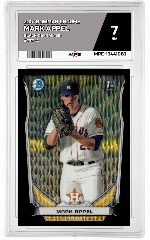 2014 BOWMAN CHROME Black Refractor #CTP-4 MARK APPEL MPE 7 NM — graded card auctioned from the MPE vault