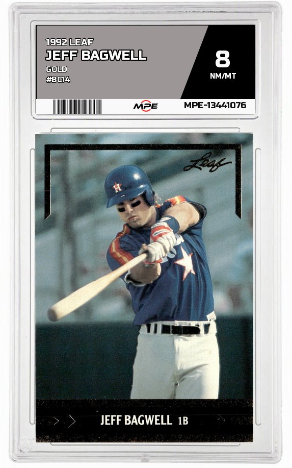 1992 LEAF GOLD #BC14 JEFF BAGWELL MPE 8 NM/MT — graded card auctioned from the MPE vault