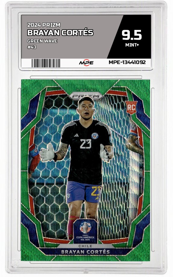 2024 PRIZM GREEN WAVE #43 BRAYAN CORTÉS MPE 9.5 MINT+ — graded card auctioned from the MPE vault
