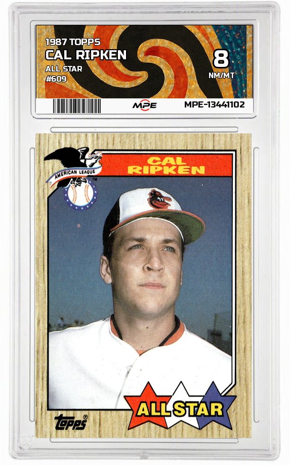 1987 TOPPS ALL STAR #609 CAL RIPKEN MPE 8 NM/MT — graded card up for auction