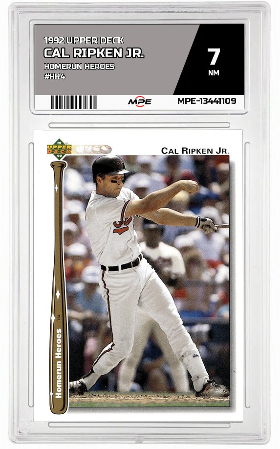 1992 UPPER DECK HOMERUN HEROES #HR4 CAL RIPKEN JR. MPE 7 NM — graded card auctioned from the MPE vault