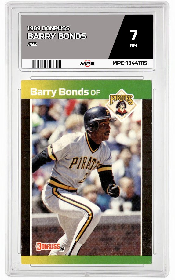 1989 DONRUSS #92 BARRY BONDS MPE 7 NM — graded card auctioned from the MPE vault