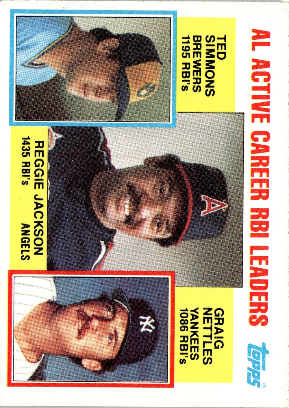 1984 Topps AL Active Career Rbi Leaders (Reggie Jackson) graded slab