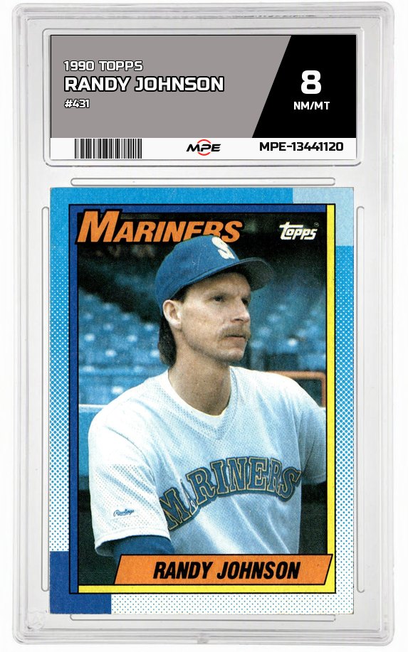 1990 TOPPS #431 RANDY JOHNSON MPE 8 NM/MT — graded card auctioned from the MPE vault