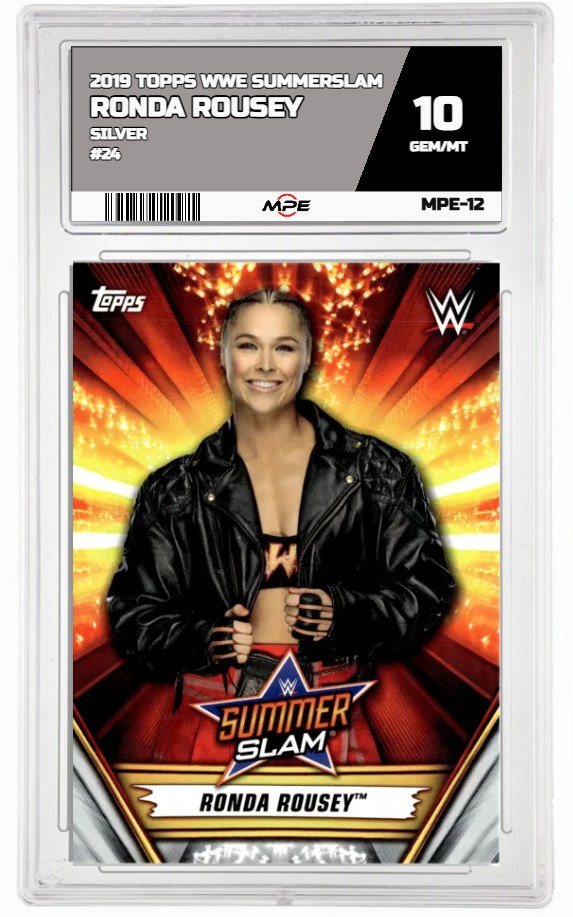 2019 TOPPS WWE SUMMERSLAM SILVER #24 RONDA ROUSEY MPE 10 GEM/MT — graded card auctioned from the MPE vault