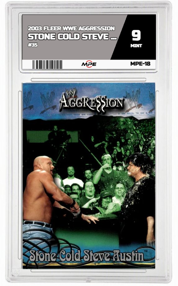 2003 FLEER WWE AGGRESSION #35 STONE COLD STEVE AUSTIN MPE 9 MINT — graded card up for auction