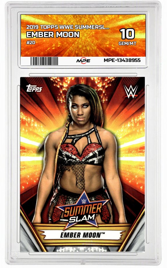 2019 TOPPS WWE SUMMERSLAM #20 EMBER MOON MPE 10 GEM/MT — graded card auctioned from the MPE vault