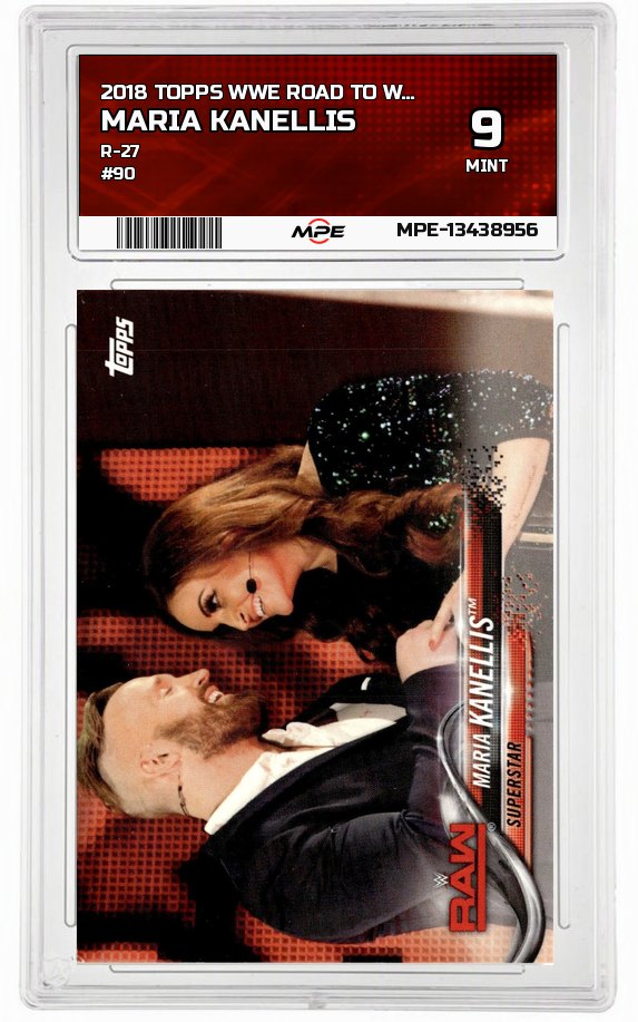 2018 TOPPS WWE ROAD TO WRESTLEMANIA R-27 #90 MARIA KANELLIS MPE 9 MINT — graded card auctioned from the MPE vault