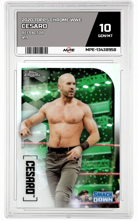 2020 TOPPS CHROME WWE REFRACTOR #19 CESARO MPE 10 GEM/MT — graded card auctioned from the MPE vault