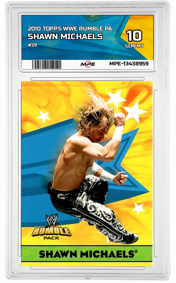 2010 TOPPS WWE RUMBLE PACK #39 SHAWN MICHAELS MPE 10 GEM/MT — graded card auctioned from the MPE vault