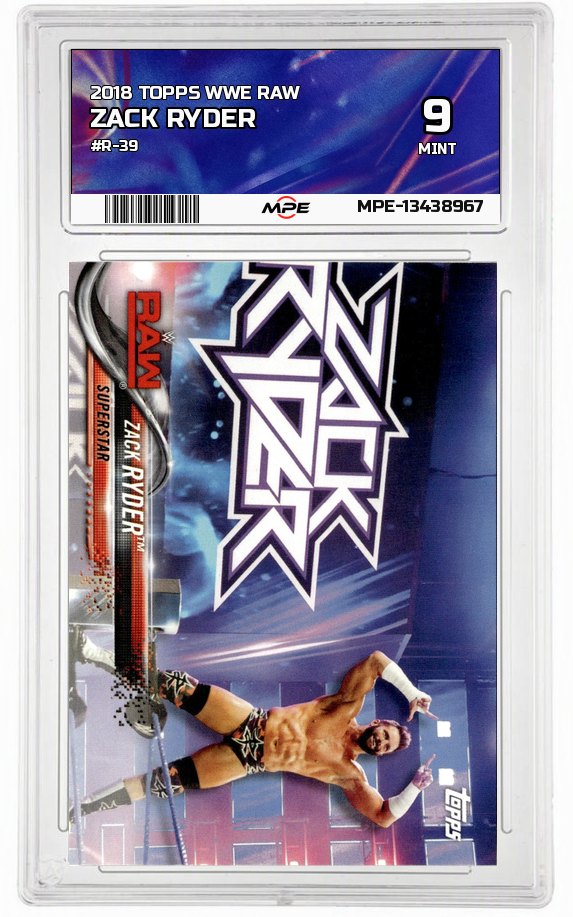 2018 TOPPS WWE RAW #R-39 ZACK RYDER MPE 9 MINT — graded card up for auction