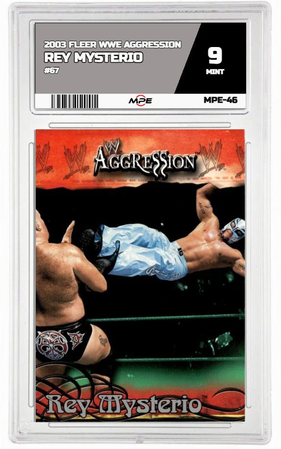 2003 FLEER WWE AGGRESSION #67 REY MYSTERIO MPE 9 MINT — graded card auctioned from the MPE vault