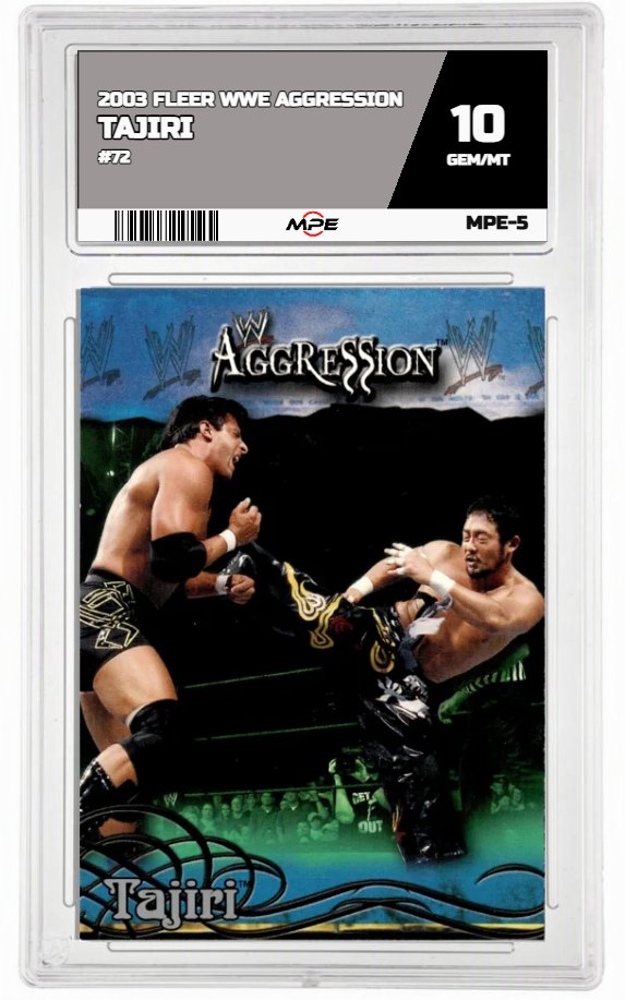 2003 FLEER WWE AGGRESSION #72 TAJIRI MPE 10 GEM/MT — graded card auctioned from the MPE vault